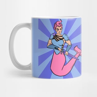 Warrior Bubblegum mermaid T-Shirt with pop art background Mug